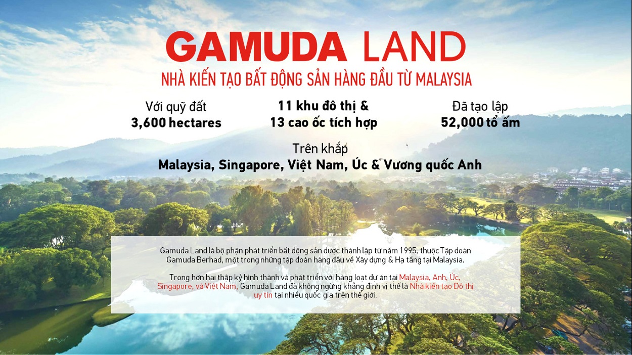 Chủ đầu tư Gamuda Land là thương hiệu bất động sản hàng đầu tại Malaysia