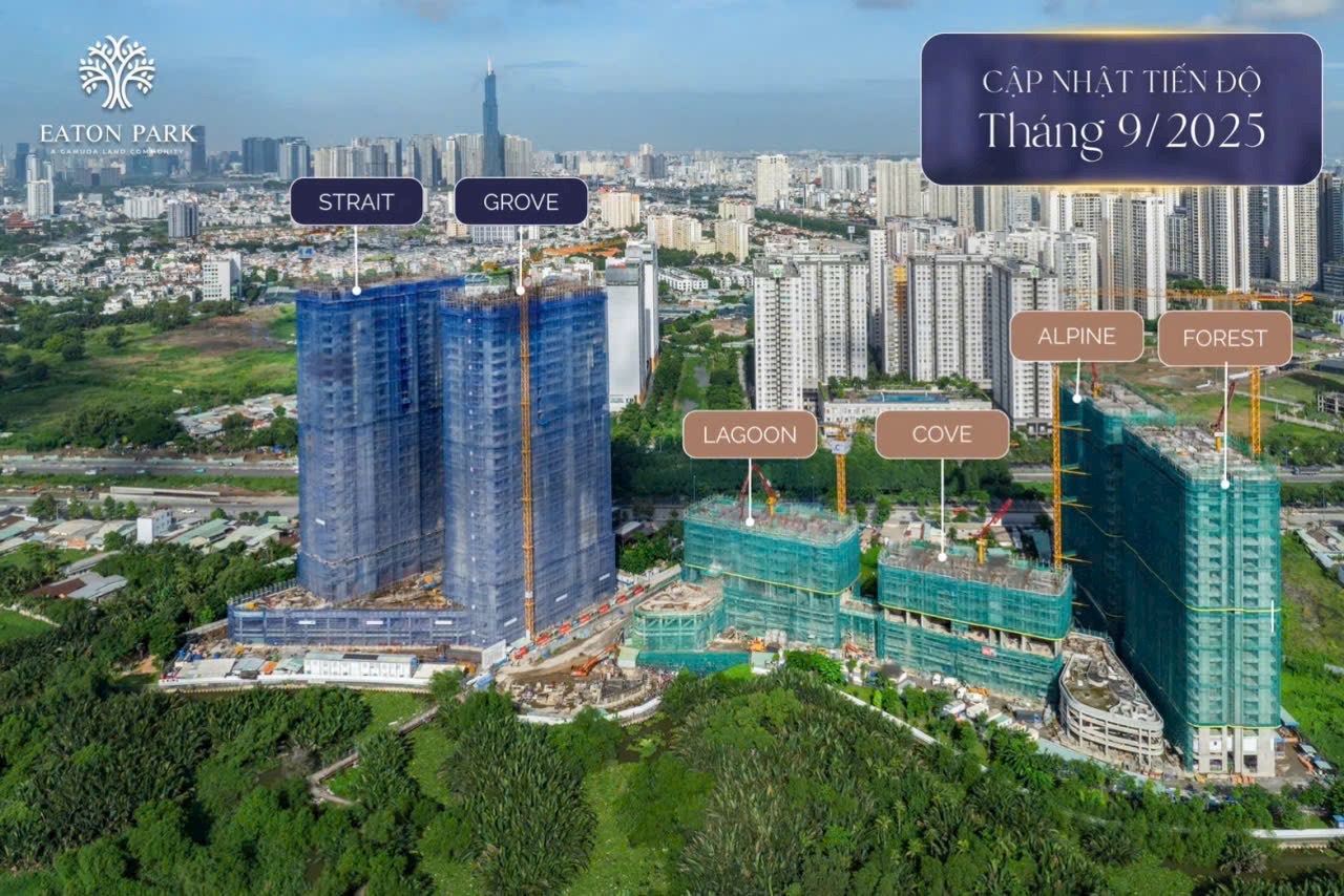 Tiến độ xây dựng dự án Eaton Park tháng 9/2025