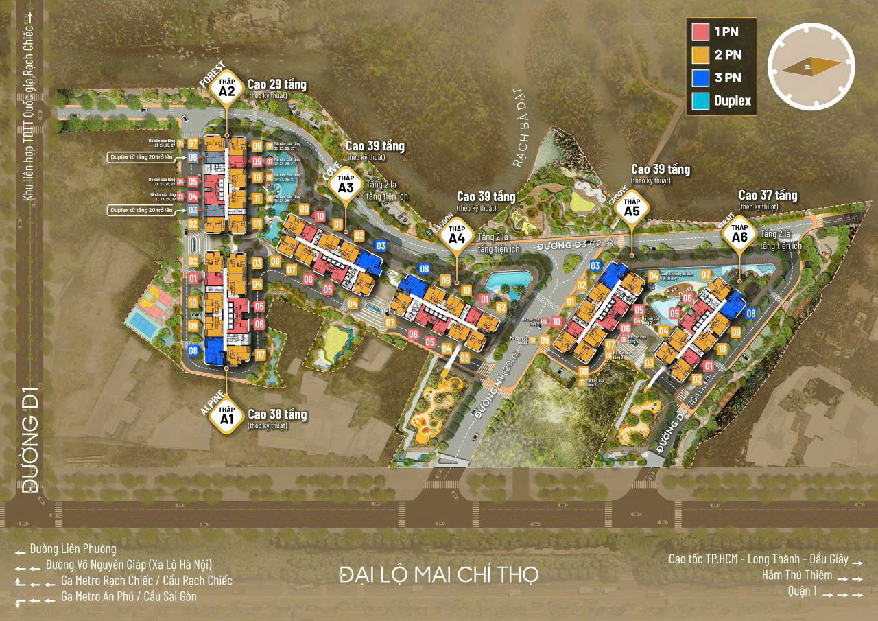 Mặt bằng căn hộ Eaton Park đường Mai Chí Thọ, chủ đầu tư Gamuda Land